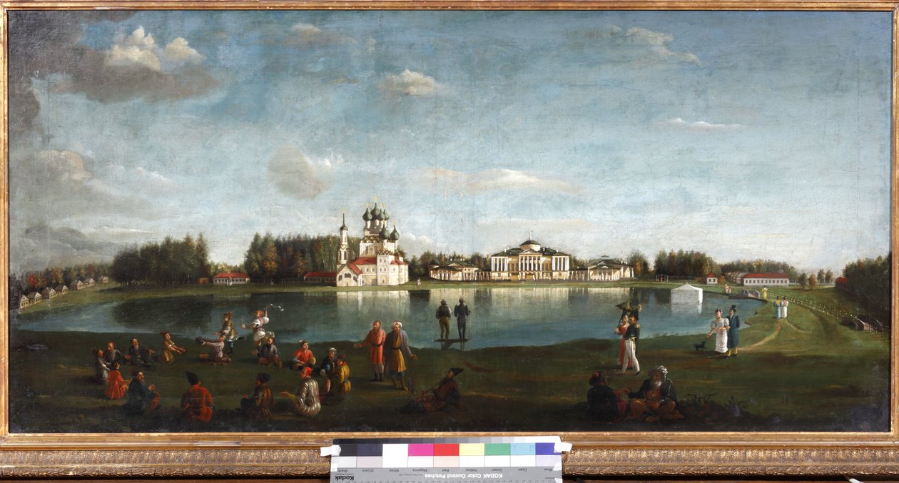 Livet av Ostankino Estate och Podklyuchnikov, Nikolai Ivanovich (1813-1877). Olja på duk av Nikolai Ivanov Podklutchnikov