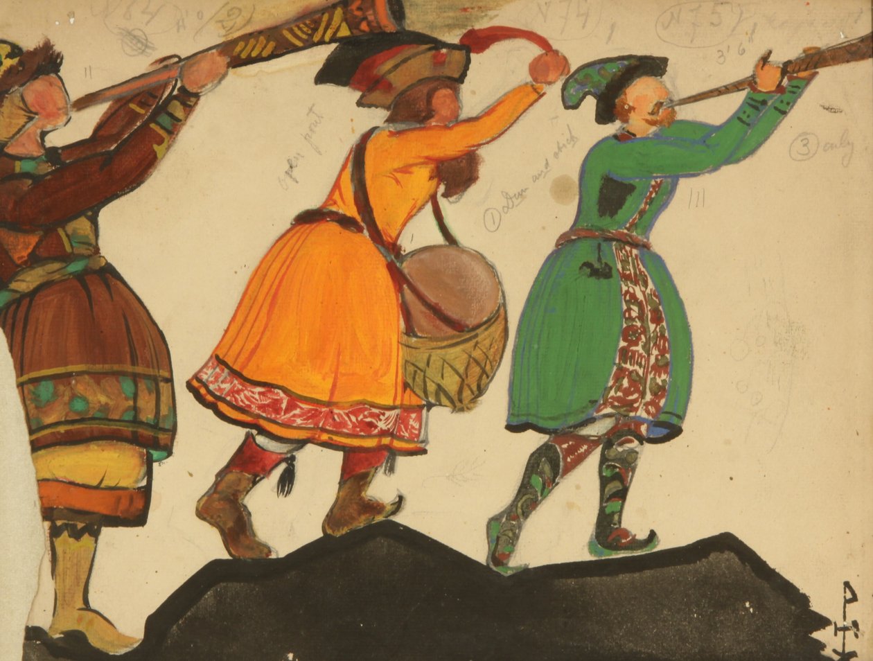 Kostymdesign för operan Snow Maiden av N. Rimsky-Korsakov, 1919 av Nikolai Konstantinowitsch Roerich