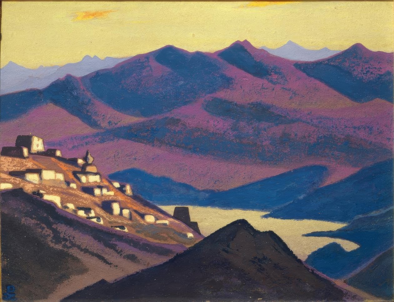 Jam Zo Lake (bosättning i bergen) av Nikolai Konstantinowitsch Roerich