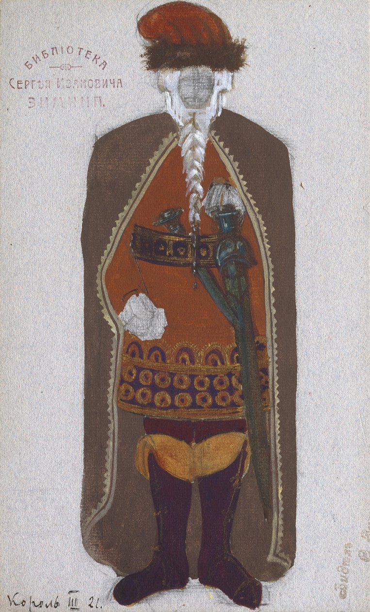 Kung Mark. Kostymdesign för operan Tristan und Isolde av R. Wagner, 1912 av Nikolai Konstantinowitsch Roerich