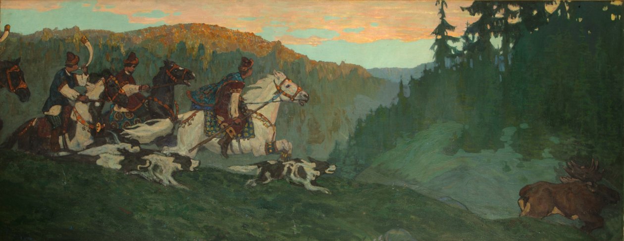 Morgonjakten på storprinsen, 1901 av Nikolai Konstantinowitsch Roerich
