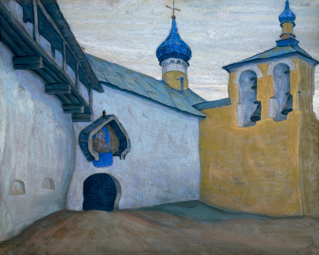 Pechory, kloster / gouache av N, K. Roerich av Nikolai Konstantinowitsch Roerich