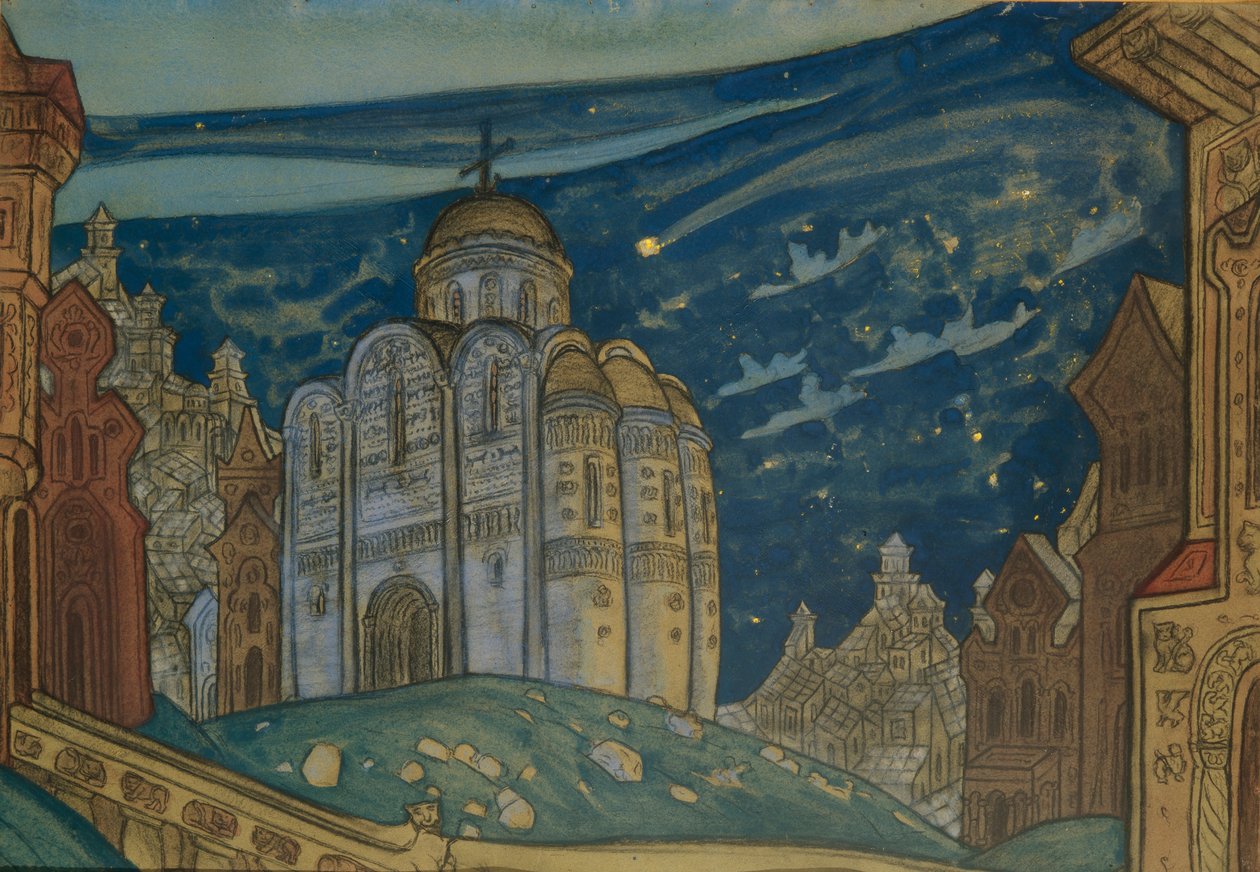 Putivl. Scenografi för operan Prince Igor av A. Borodin, 1914 av Nikolai Konstantinowitsch Roerich