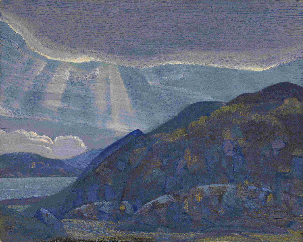 Rocks and Cliffs från serien Ladoga, 1917-1918 av Nikolai Konstantinowitsch Roerich