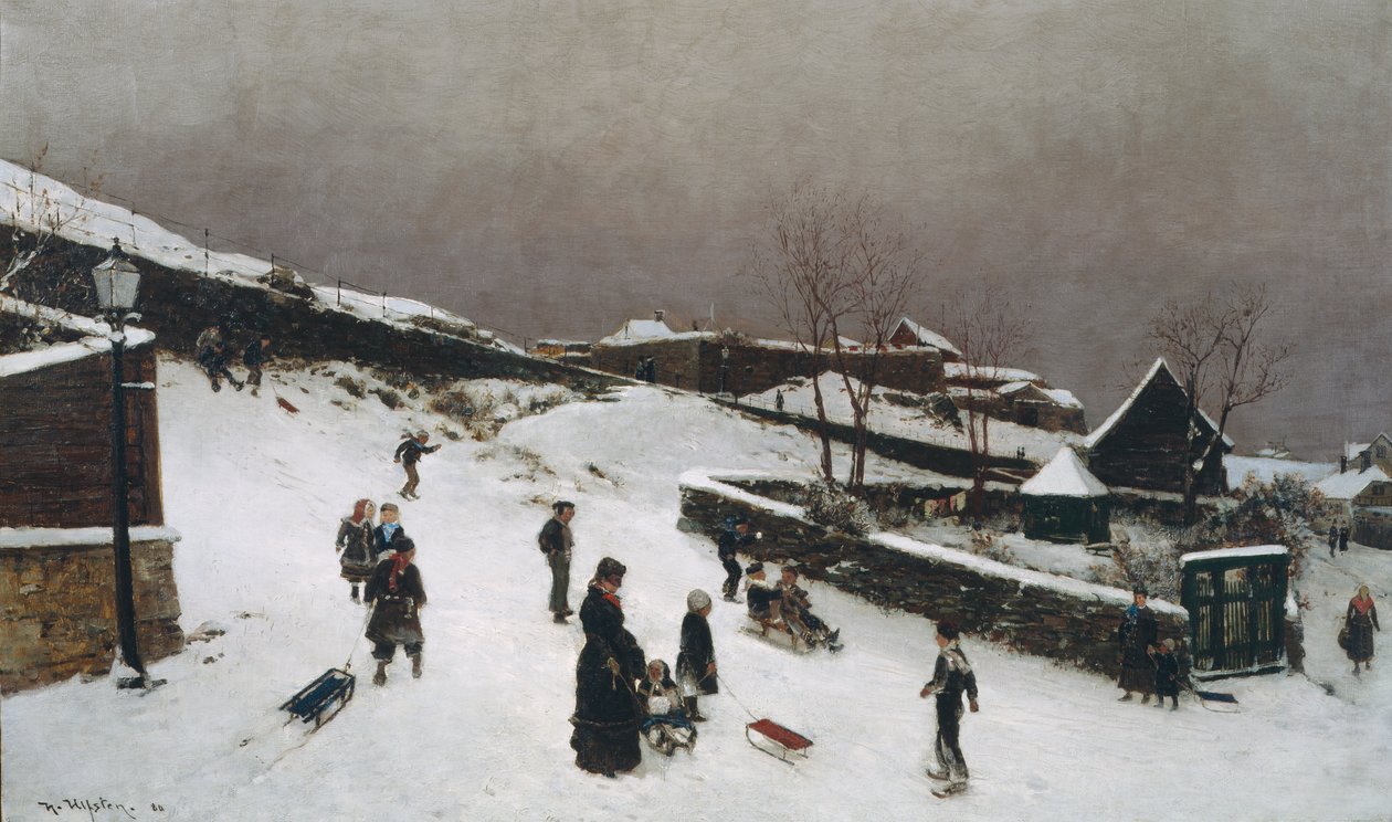 Vinterbild från Nordnes, Bergen av Nikolai Martin Ulfsten