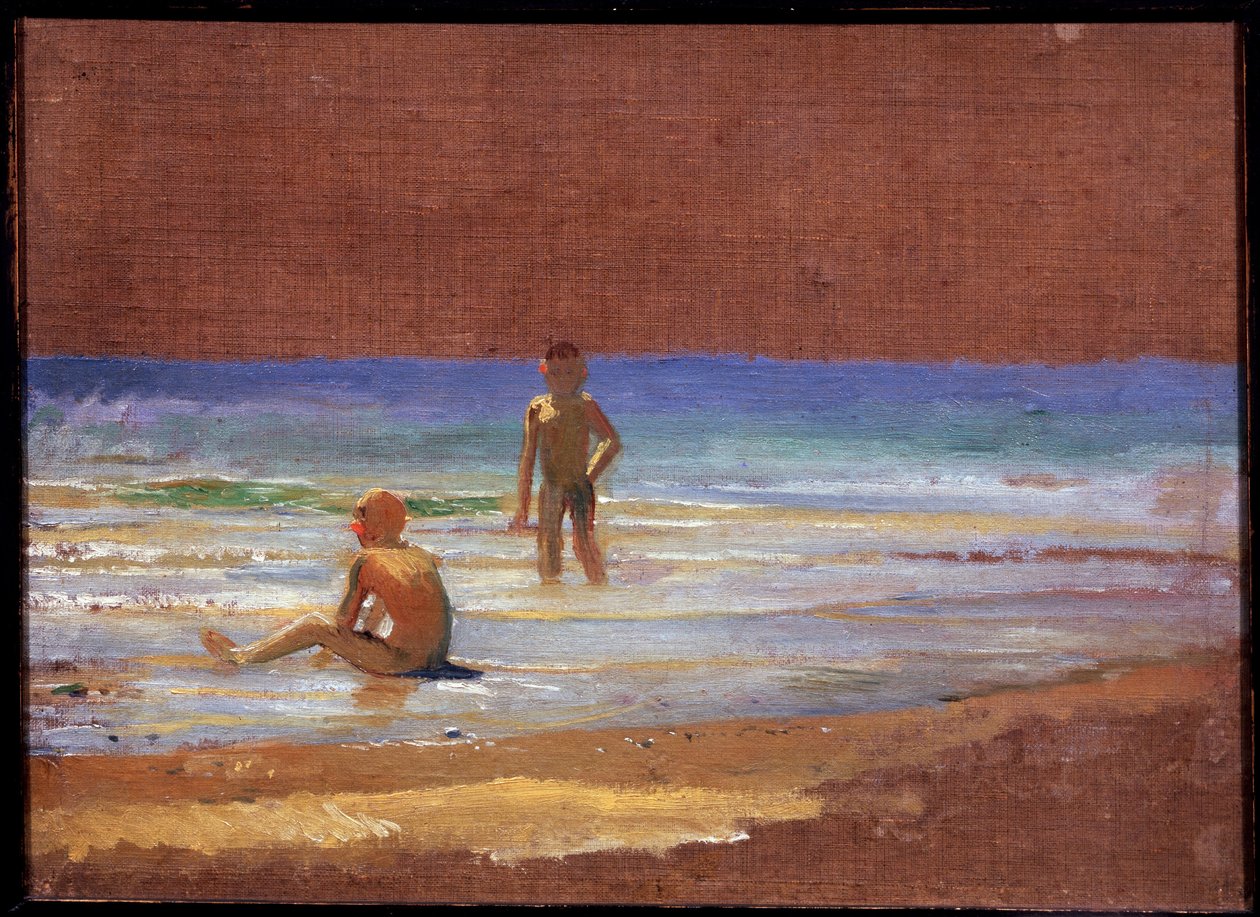 Pojkar på stranden. Målning av Nikolai Nikolayevich Ge (Gay) (1831-1894), olja på duk, rysk konst från 1800-talet. Statens Tretjakovgalleri, Moskva. av Nikolai Nikolajevitch Gay