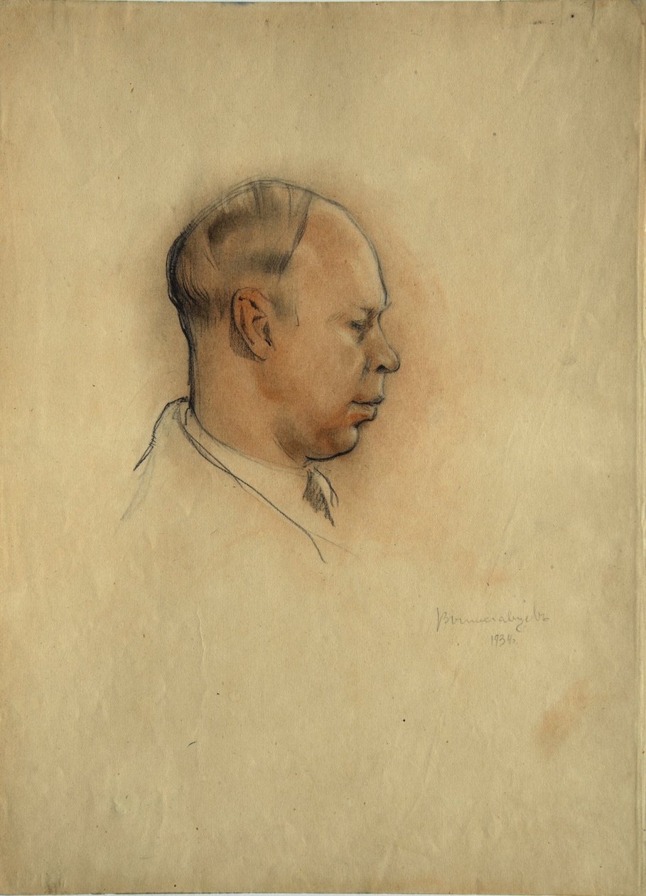 Porträtt av tonsättaren Sergej Prokofjev (1891-1953) av Nikolai Nikolayevich Vysheslavtsev