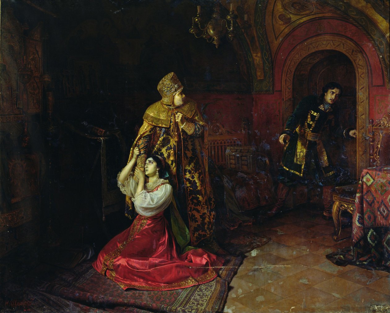 De sista minuterna av Godunovs familj (olja på duk) av Nikolai Pavlovich Shakhovskoi