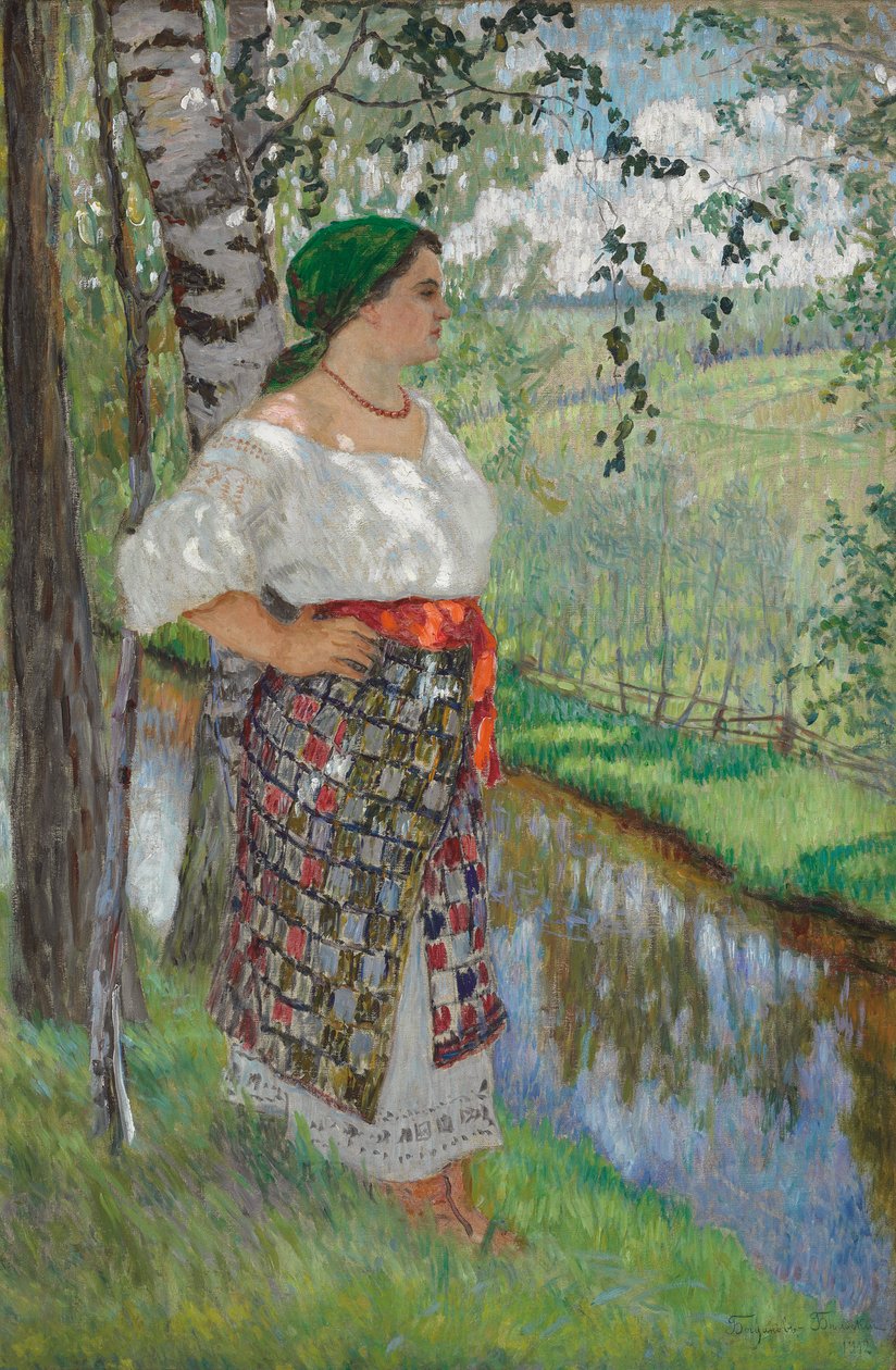 Bondkvinna vid en bäck av Nikolai Petrovich Bogdanov Belsky