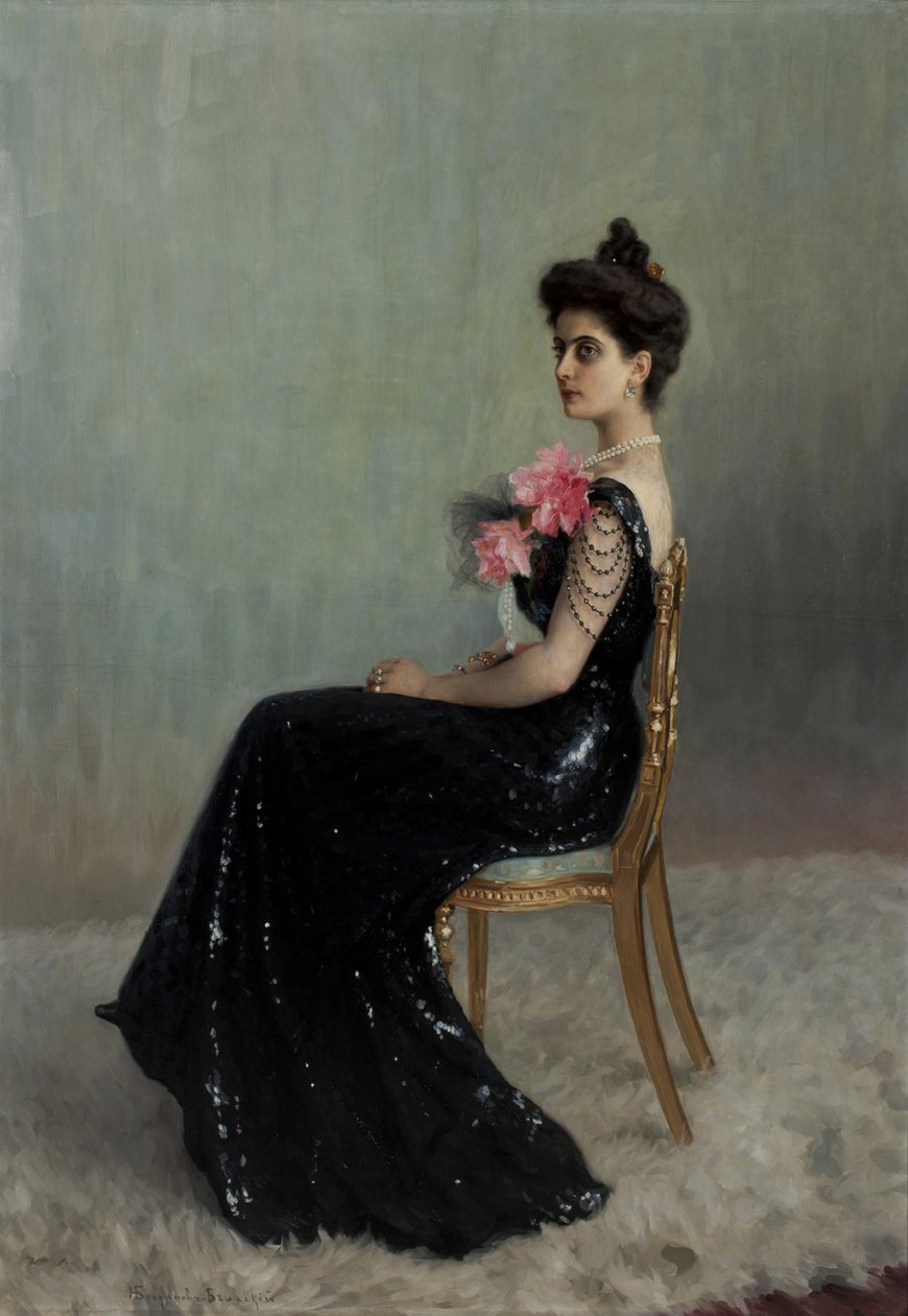 Porträtt av grevinnan Maria Pavlovna Abamelik-Lazareva 1876-1955, född Demidova, 1900-1901. av Nikolai Petrovich Bogdanov Belsky