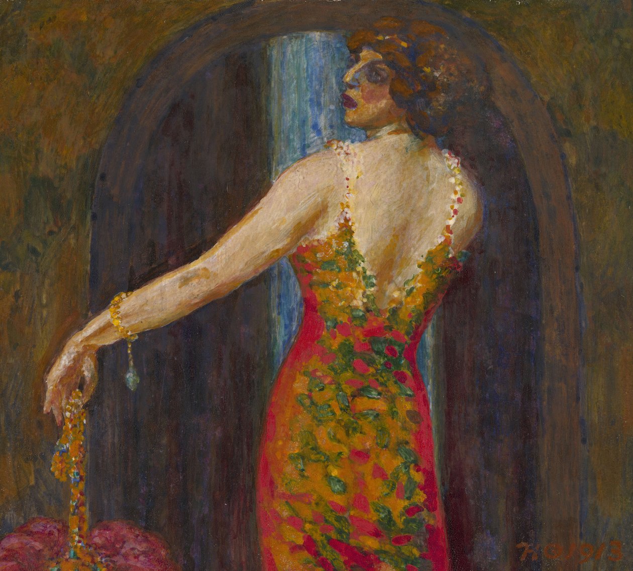 Porträtt av Evfimia Nosova, född Ryabushinskaya 1881-1960 av Nikolai Petrovich Feofilaktov