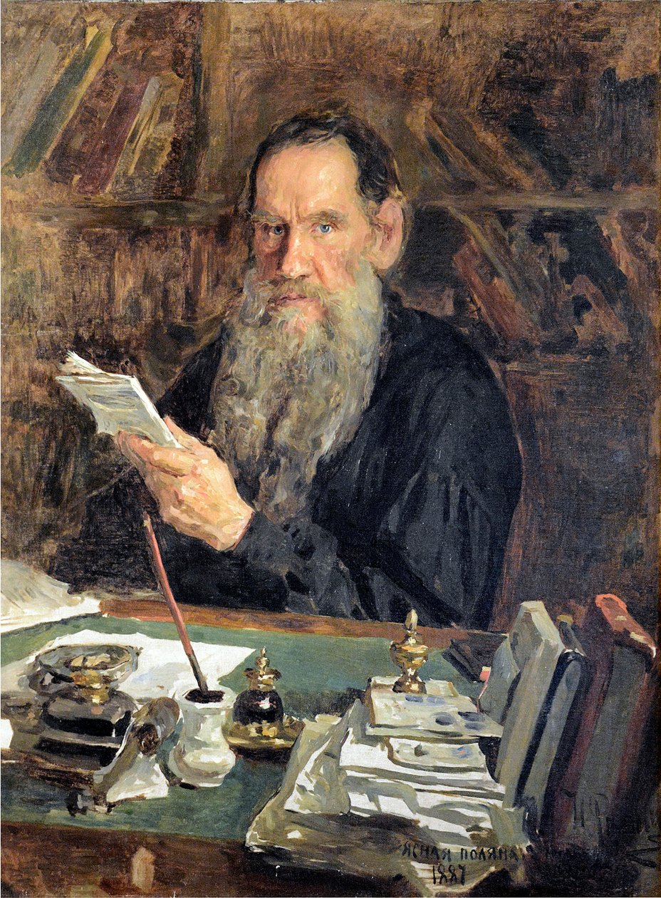 Porträtt av författaren greve Lev Nikolayevich Tolstoy (1828-1910) par Orlow, Nikolai Vasilievich (1863-1924). Olja på duk, storlek: 104x84 av Nikolai Vasilievich Orlow