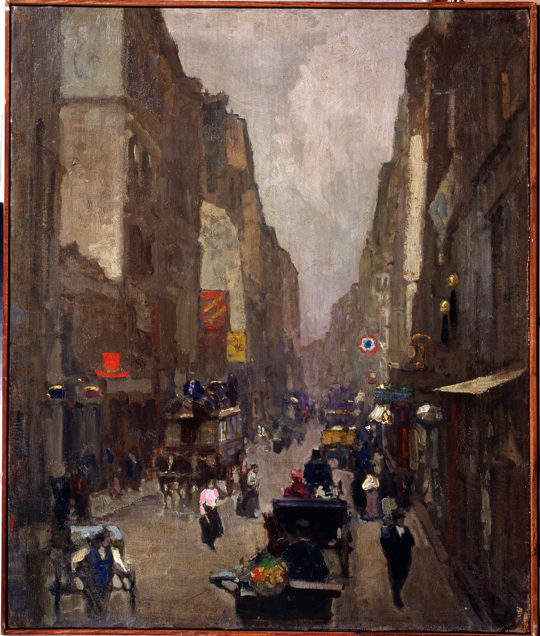 Rue Saint Denis i Paris (Rue Saint Denis i Paris). Målning av Nikolai Vasilyevich Dosekin (1863-1935). Olja på duk, 81,5 x 67,5 cm av Nikolai Vasilyevich Dosekin