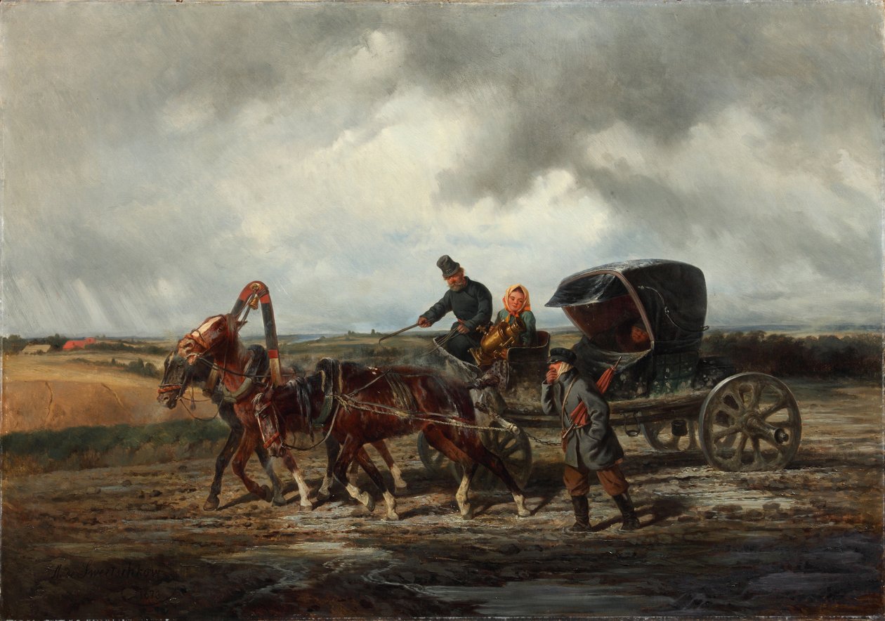 På vägen till tanddragaren, 1873 av Nikolai Yegorovich Sverchkov
