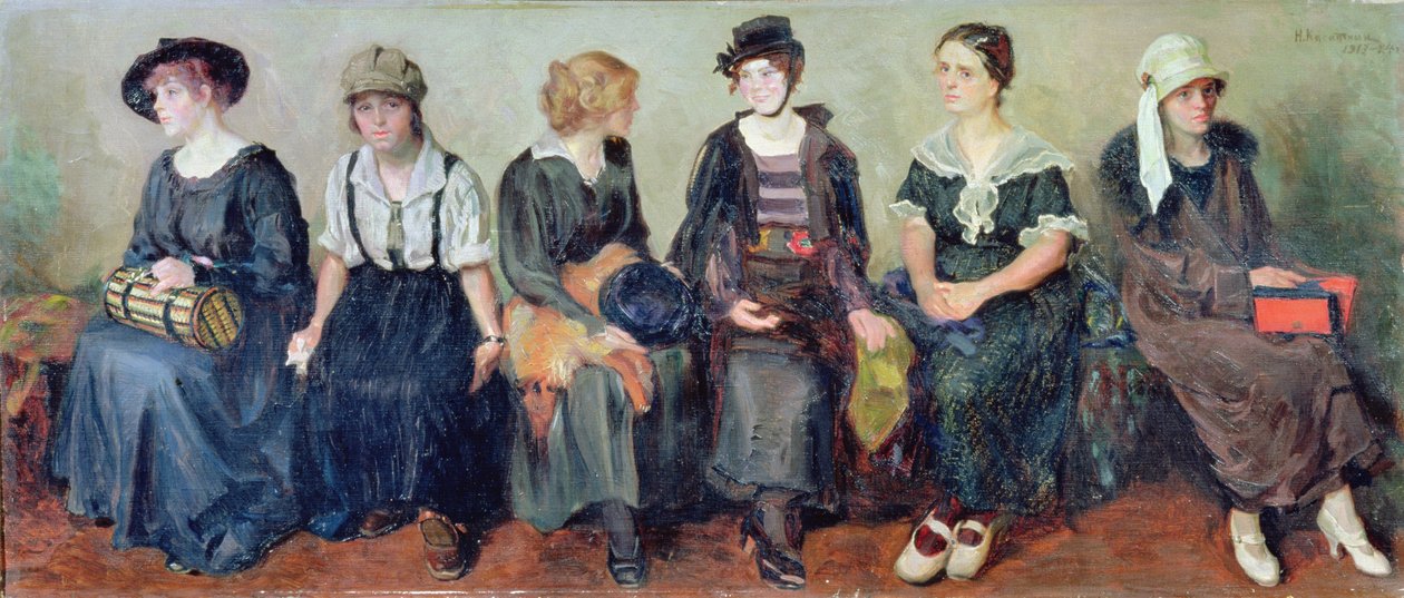 Grupp av skådespelare, 1913-24 av Nikolaj Alekseevich Kasatkin