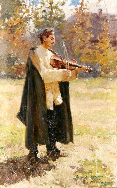 Soldatviolinist, 1897 av Nikolaj Alekseevich Kasatkin