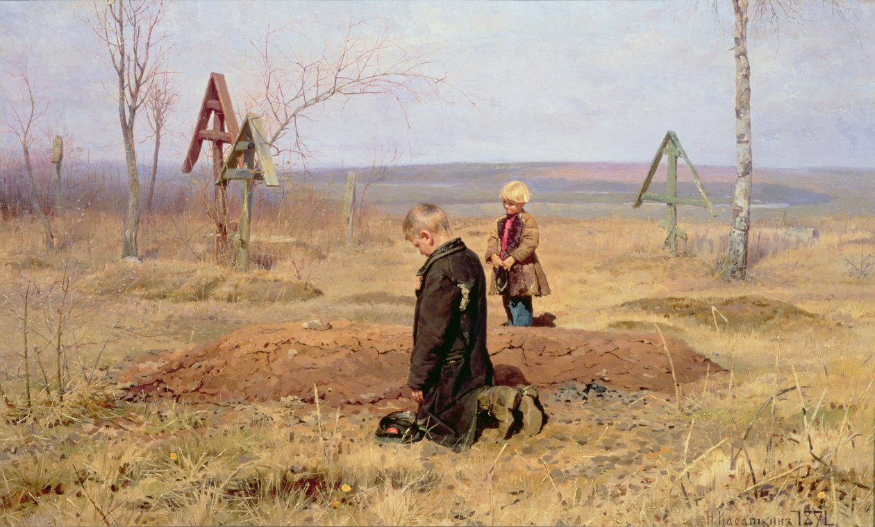 De föräldralösa barnen, 1891 av Nikolaj Alekseevich Kasatkin