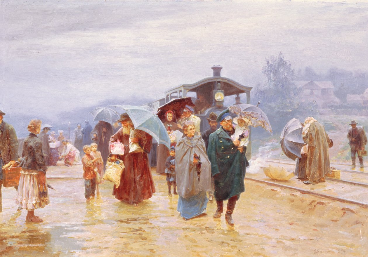 Tåget har anlänt, 1894 av Nikolaj Alekseevich Kasatkin
