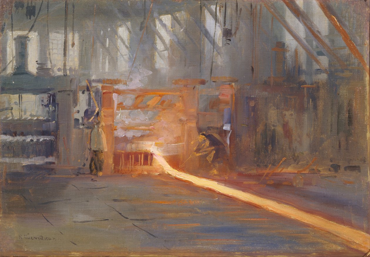 Vid Chusovoy metallurgiska anläggningar av Nikolaj Alekseevich Kasatkin