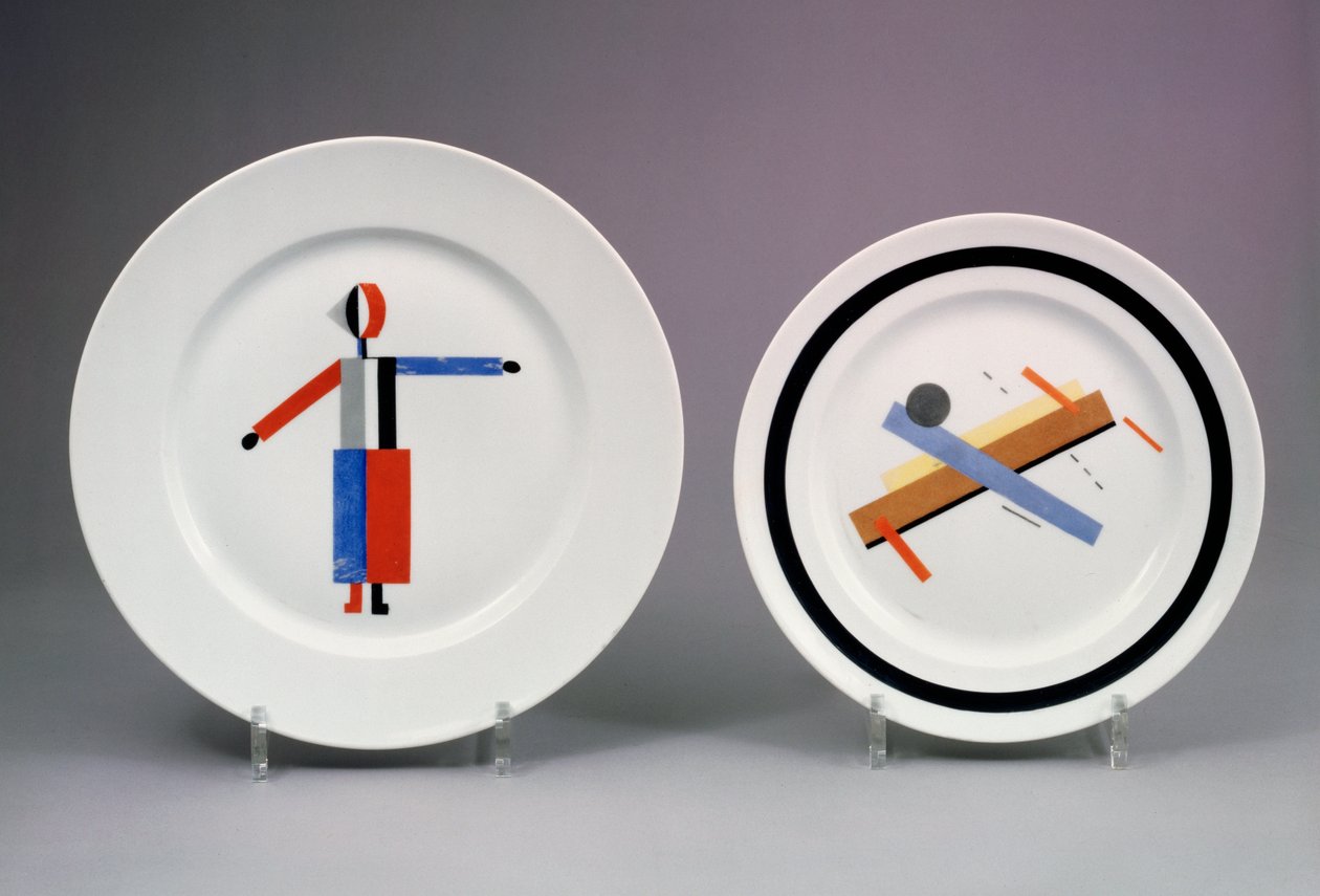 Suprematistiska plattor av Nikolaj Mihailovic Suetin
