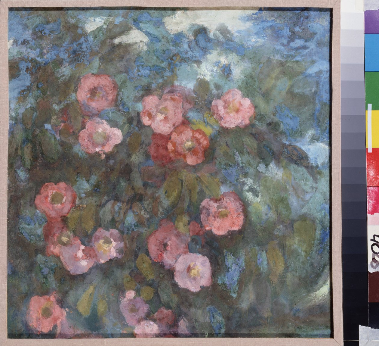 Blombukett. Verk av Nikolai Nikolayevich Sapunov (Sapounov) (1880-1912), tempera på kartong, cirka 1910. Rysk konst, 1900-talet, jugend. Statens friluftsmuseum Rostov, Moskva. av Nikolaj Nikolaevic Sapunov