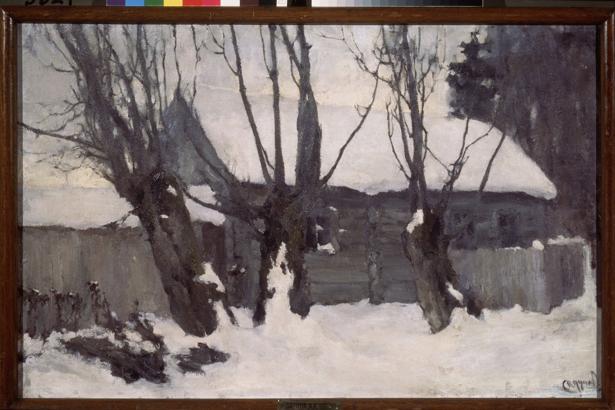 Hiver. Peinture de Nikolay Nikolevich Sapunov (Sapunov) (1880-1912), huile sir toile av Nikolaj Nikolaevic Sapunov