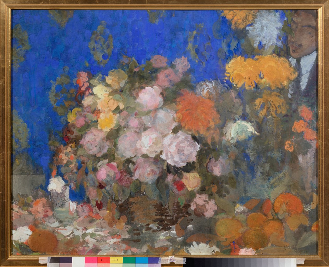 Nature morte avec autoportrait - Stilleben med självporträtt - Verk av Nikolai Nikolayevich Sapunov (Sapunov) (1880-1912), tempera på kartong av Nikolaj Nikolaevic Sapunov