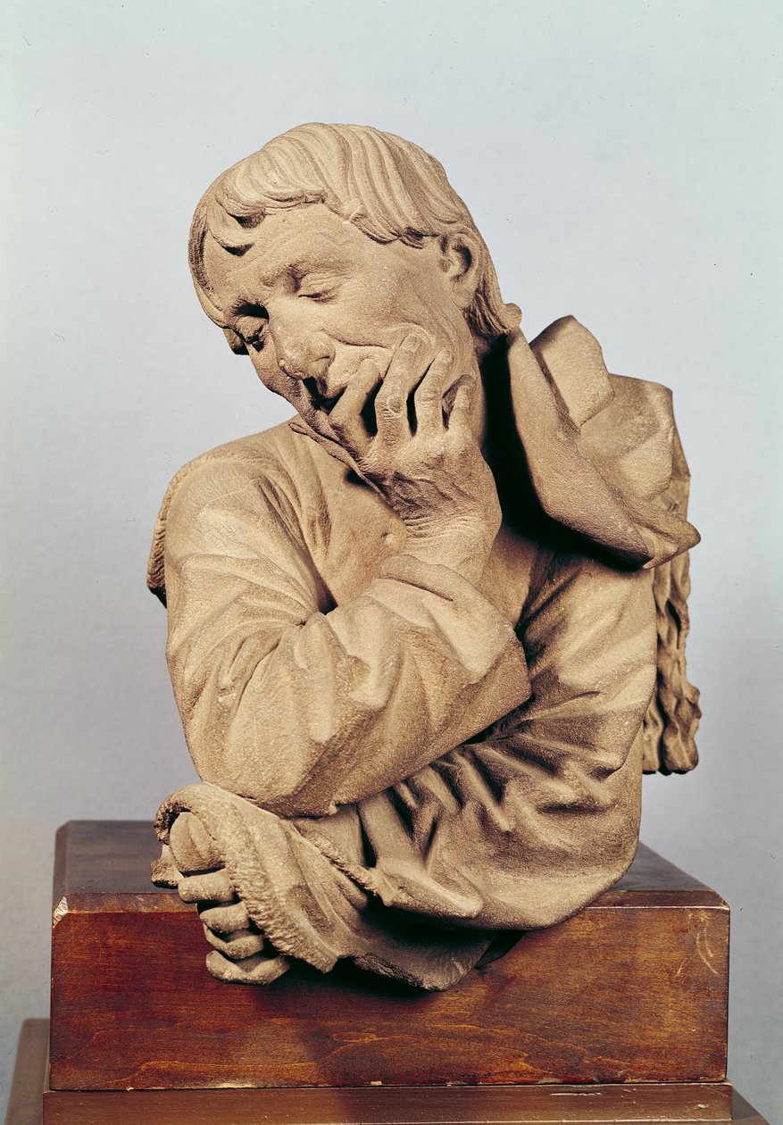 Byst av en man som lutar sig på sin armbåge eller självporträtt, 1467 (sandsten) av Nikolaus Gerhaert von Leyden