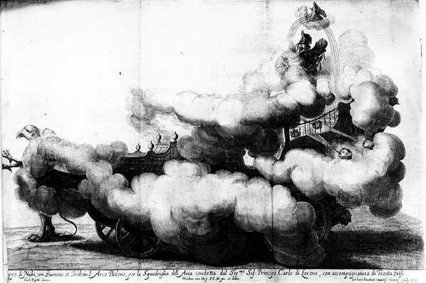 En vagn tecknad av griffiner och körd av Carlo di Loreno, graverad av Gerard Bouttats (f.1630) av Nikolaus van Hoy