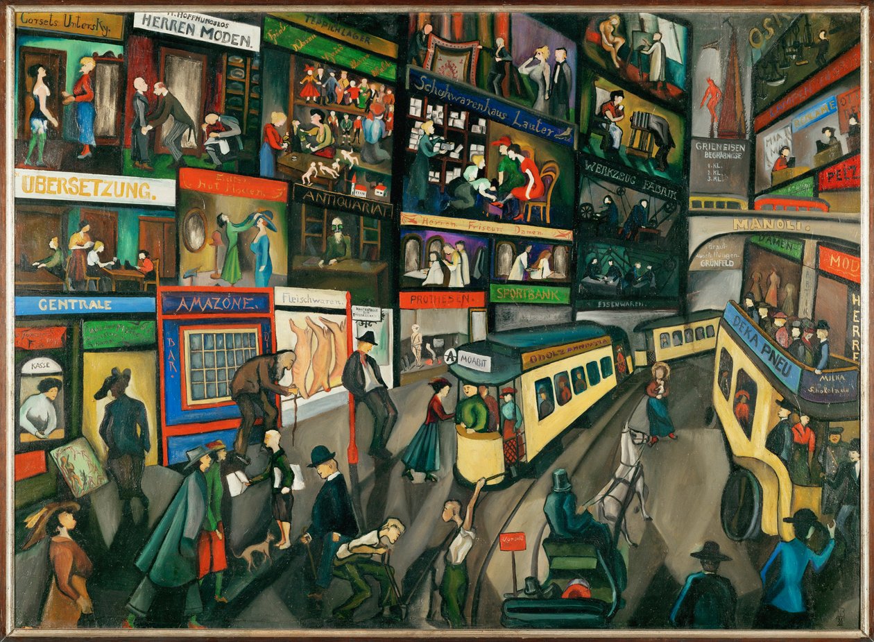 Gatuscen i Berlin (olja på konglomerat) av Nikolaus Braun