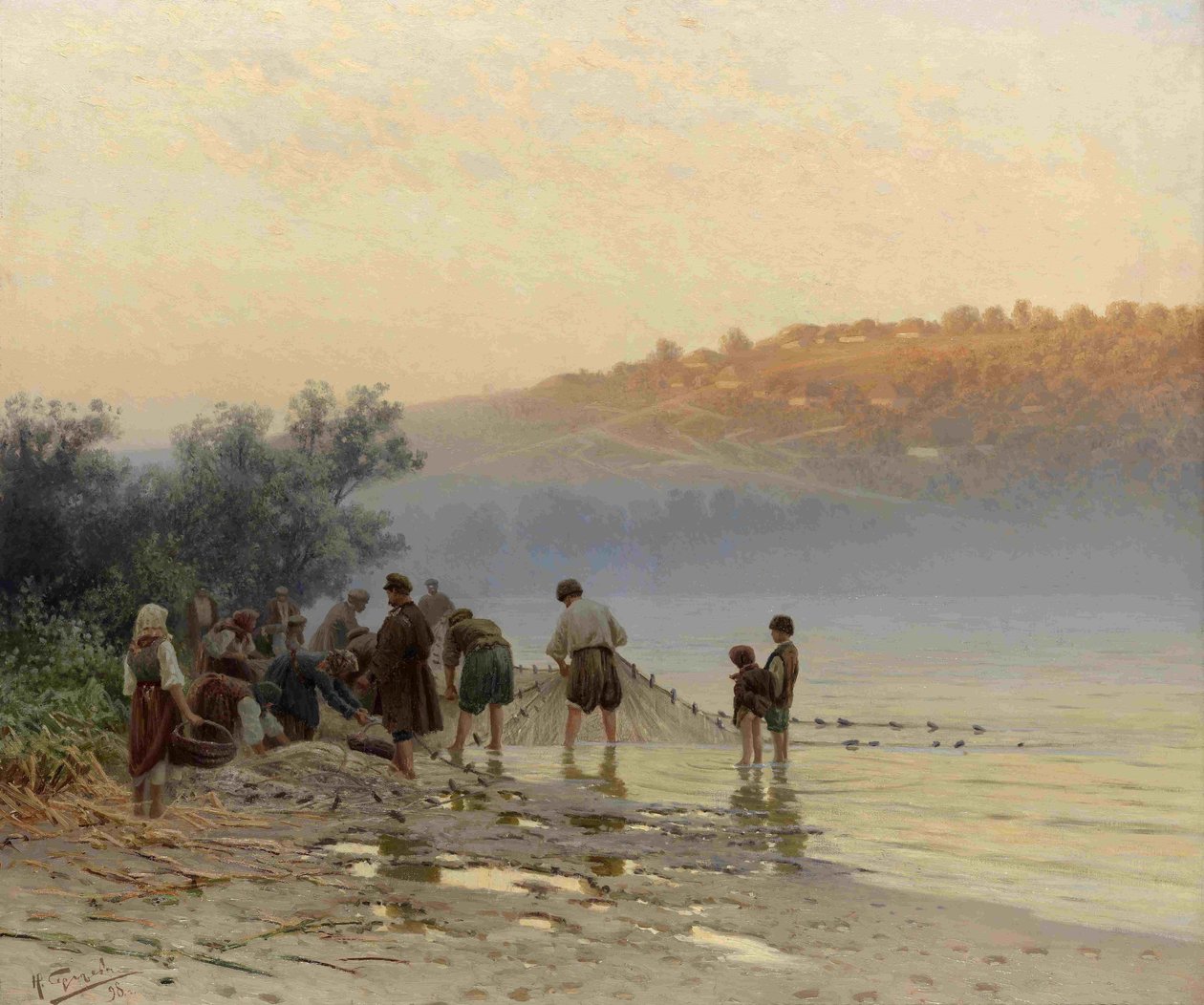 Fiskare vid Dnepr, 1898 av Nikolay Alexandrovich Sergeyev