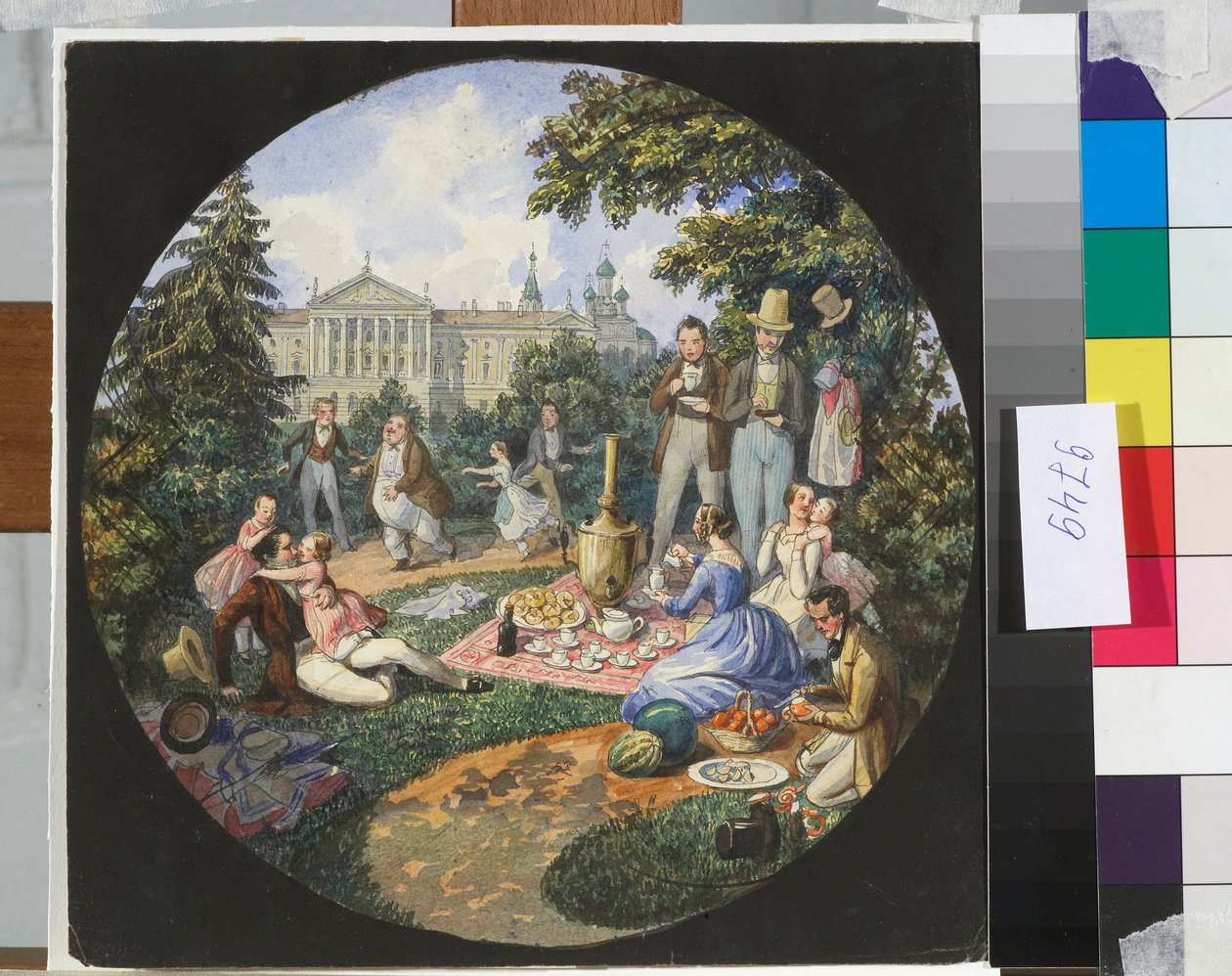 En rysk familj som har picknick nära Moskva - Verk av Nicolas Benois (1813-1898) av Nikolay Benois
