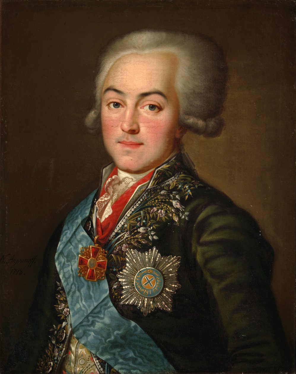 Porträtt av greve Nikolai Petrovich Sheremetev 1751-1809, 1798 av Nikolay Ivanovich Argunov