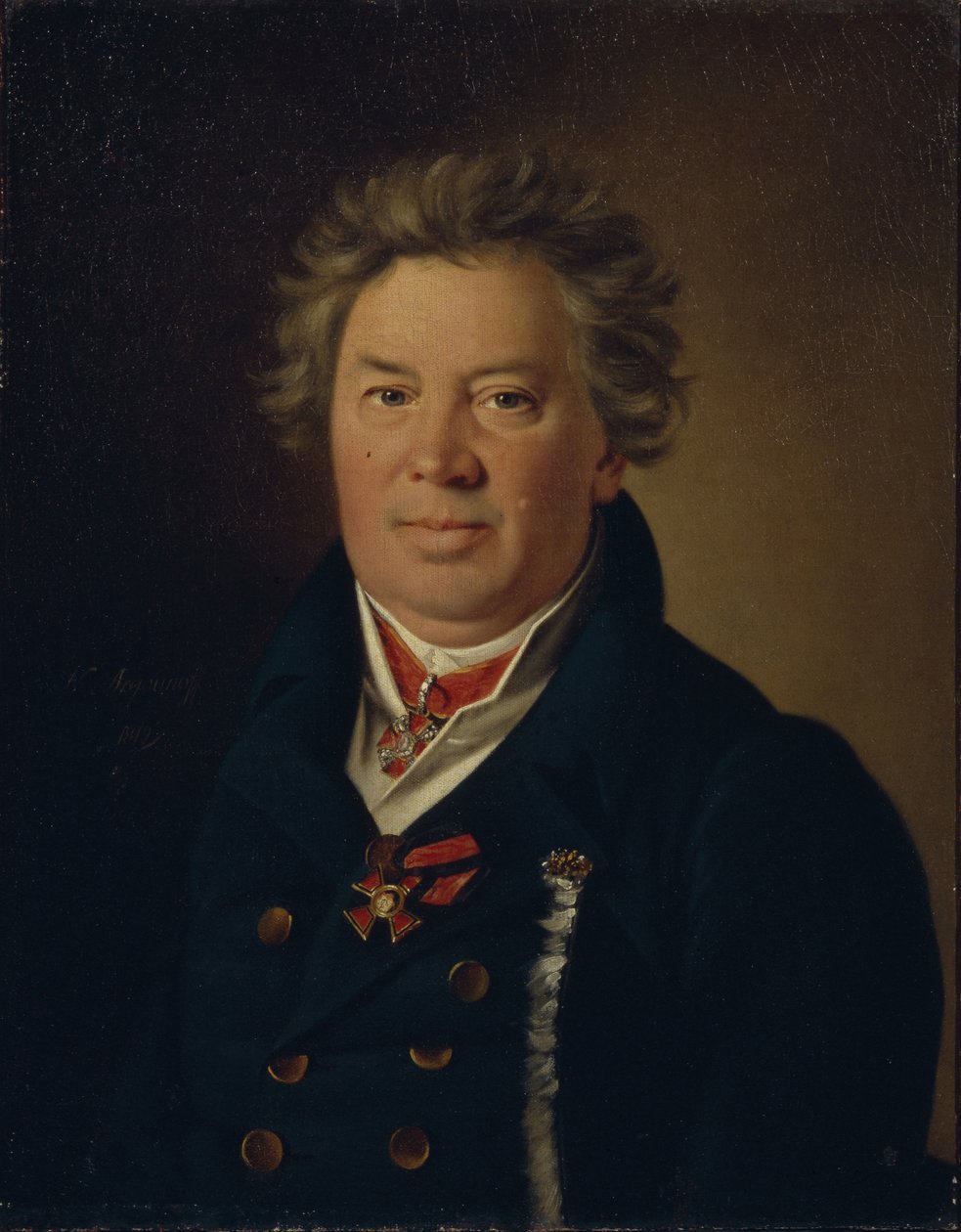 Porträtt av arkitekten Fjodor Kirillovich Sokolov 1752-1824, 1819 av Nikolay Ivanovich Argunov