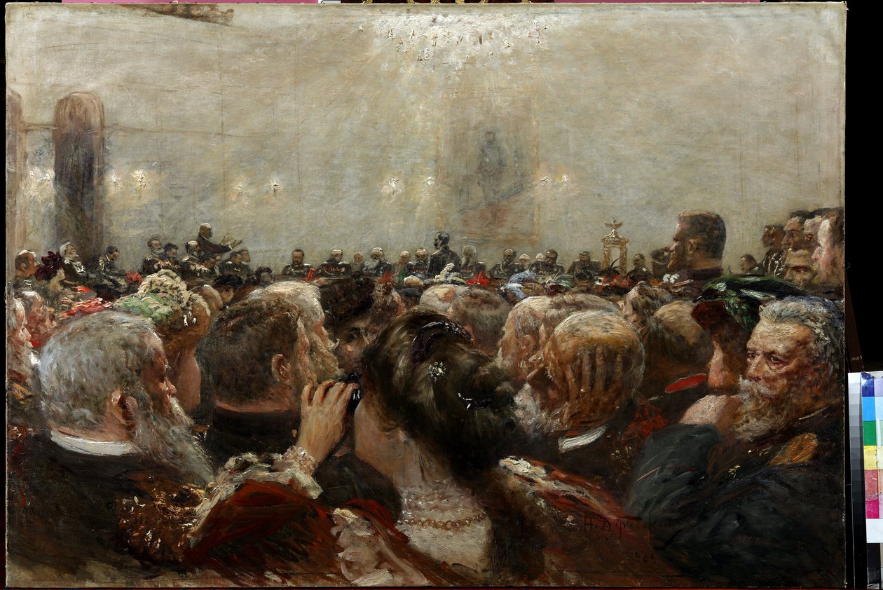 Port Arthur-rättegången av Dubovskoy, Nikolai Nikanorovich (1859-1918) av Nikolay Nikanorovich Dubovskoy