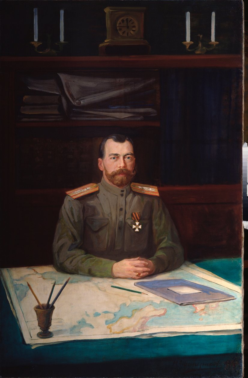 Porträtt av kejsar Nicholas II (1868-1918). Målning av Nikolai Shesterikov, olja på duk av Nikolay Shesterikov