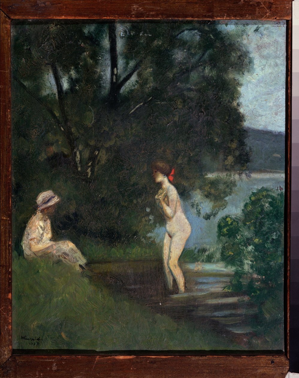 A Bather (A Bather) - Målning av Nikolai Vladimirovich Sinezubov (Nicolas Sinezuboff) (1891-1956), olja på duk av Nikolay Vladimirovic Sinezubov