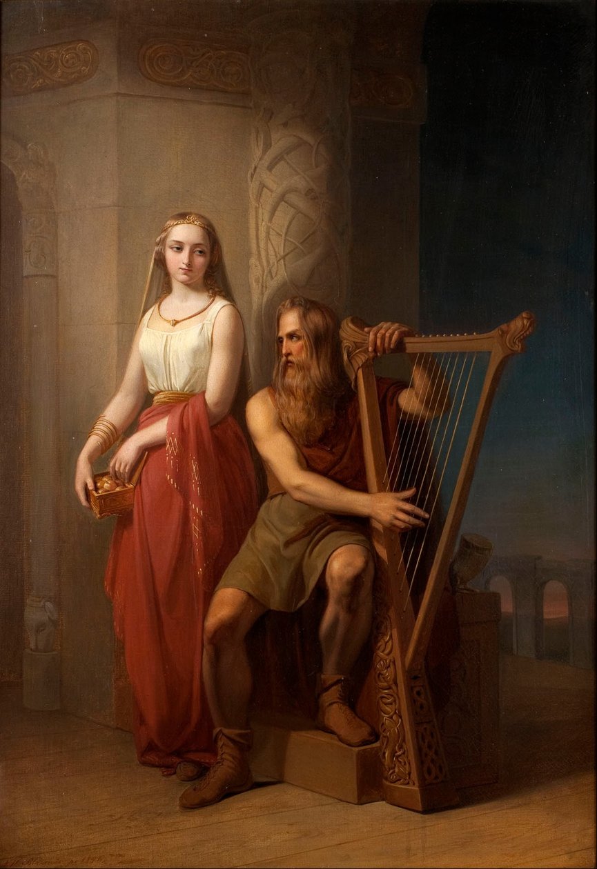Idun och Brage av Nils Blommer
