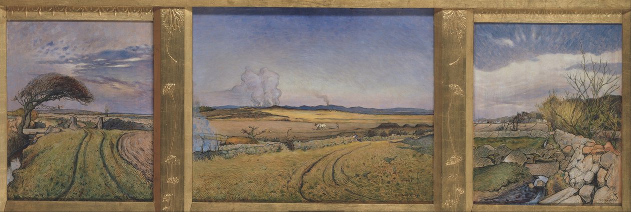 Spring in Halland. Three Paintings in a Frame Sculpted by the Artist av Nils Kreuger