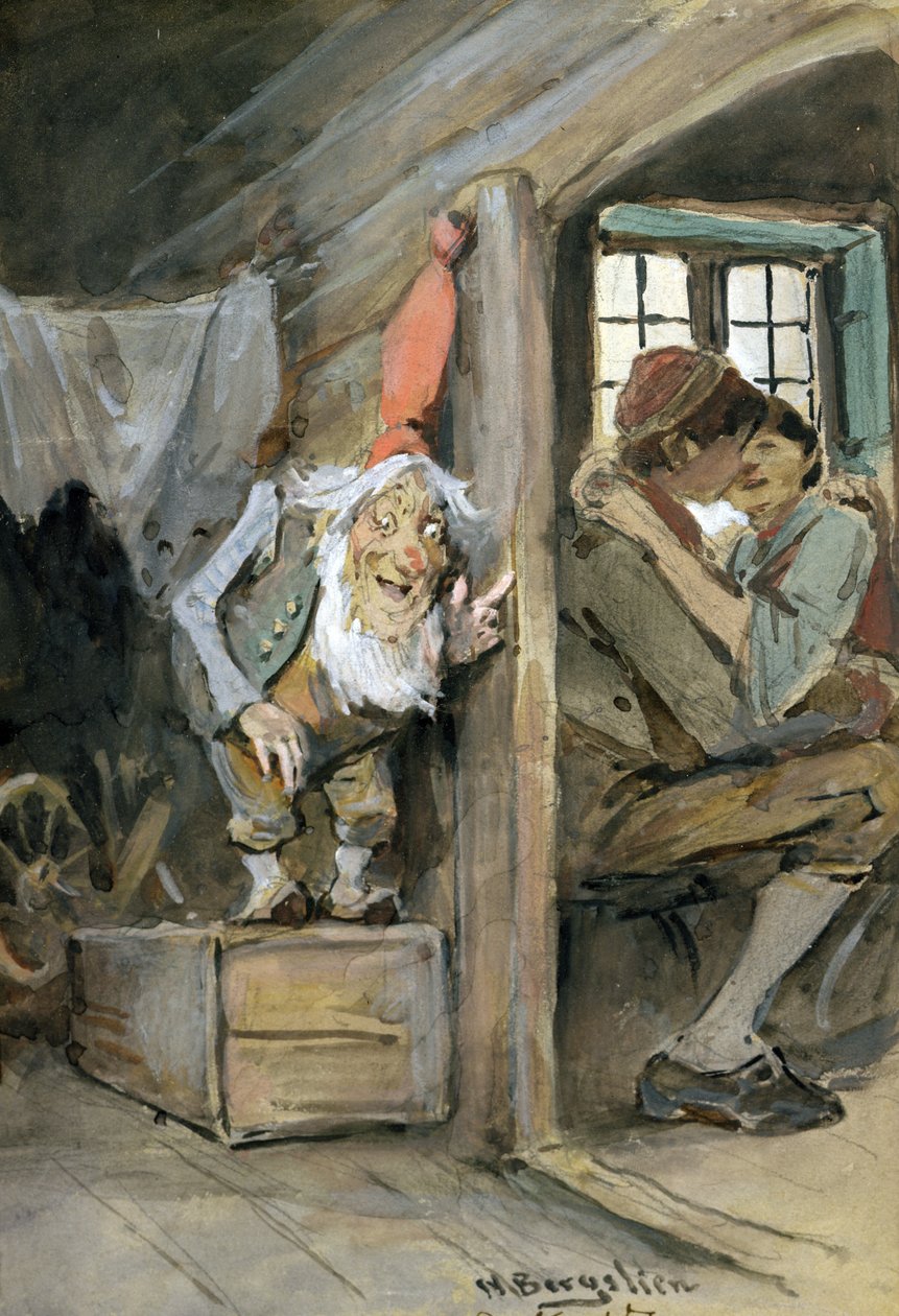 Be Lurking (akvarell på papper) av Nils Bergslien