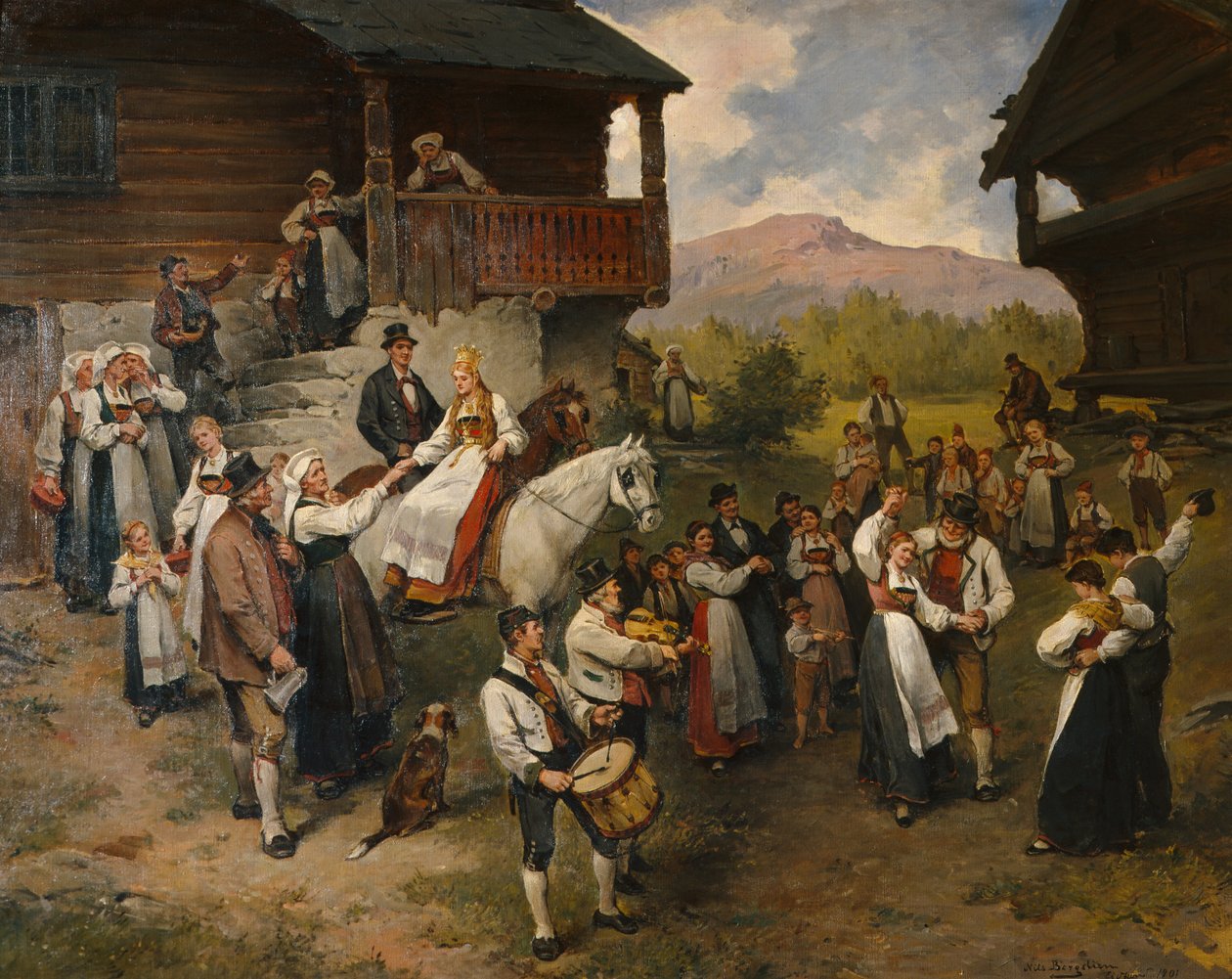 Bondebröllop i Eidsfjord av Nils Bergslien