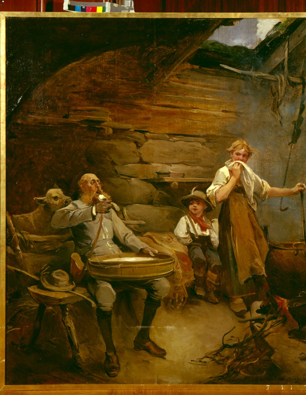 Herren och gröten gjord på gräddfil (olja på duk) av Nils Bergslien