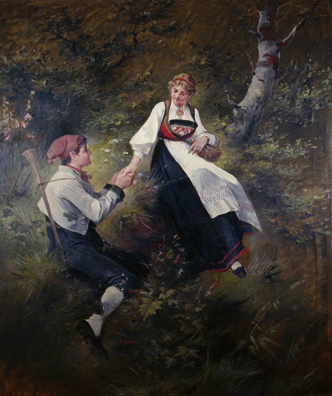 Young Love (olja på duk) av Nils Bergslien