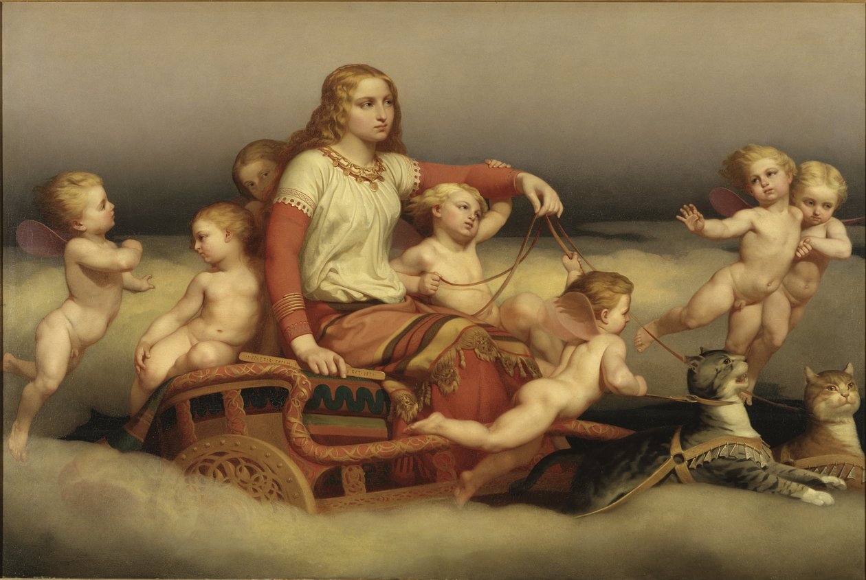Freyja recherche son mari disparu - Freya söker sin man, av Blommer, Nils Jakob (1816-1853). Olja på duk av Nils Blommer