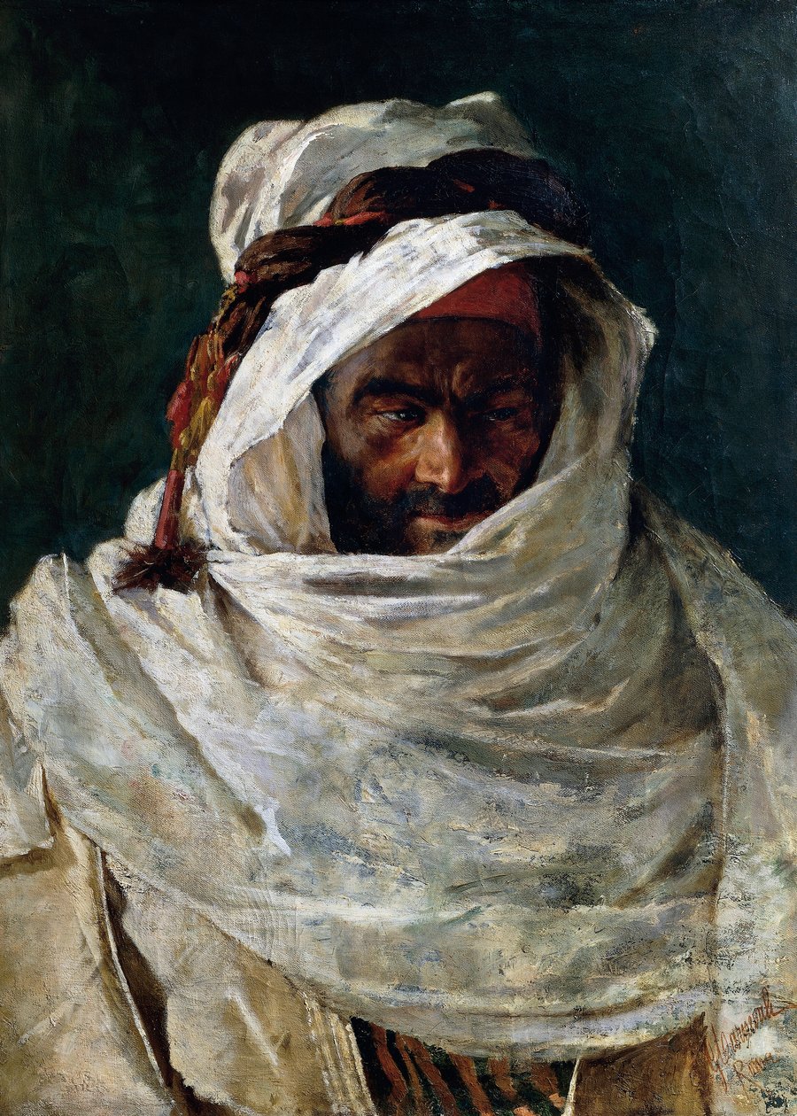 Head of Arab, målning av Nino Carnevali (1849-efter 1912) av Nino Carnevali