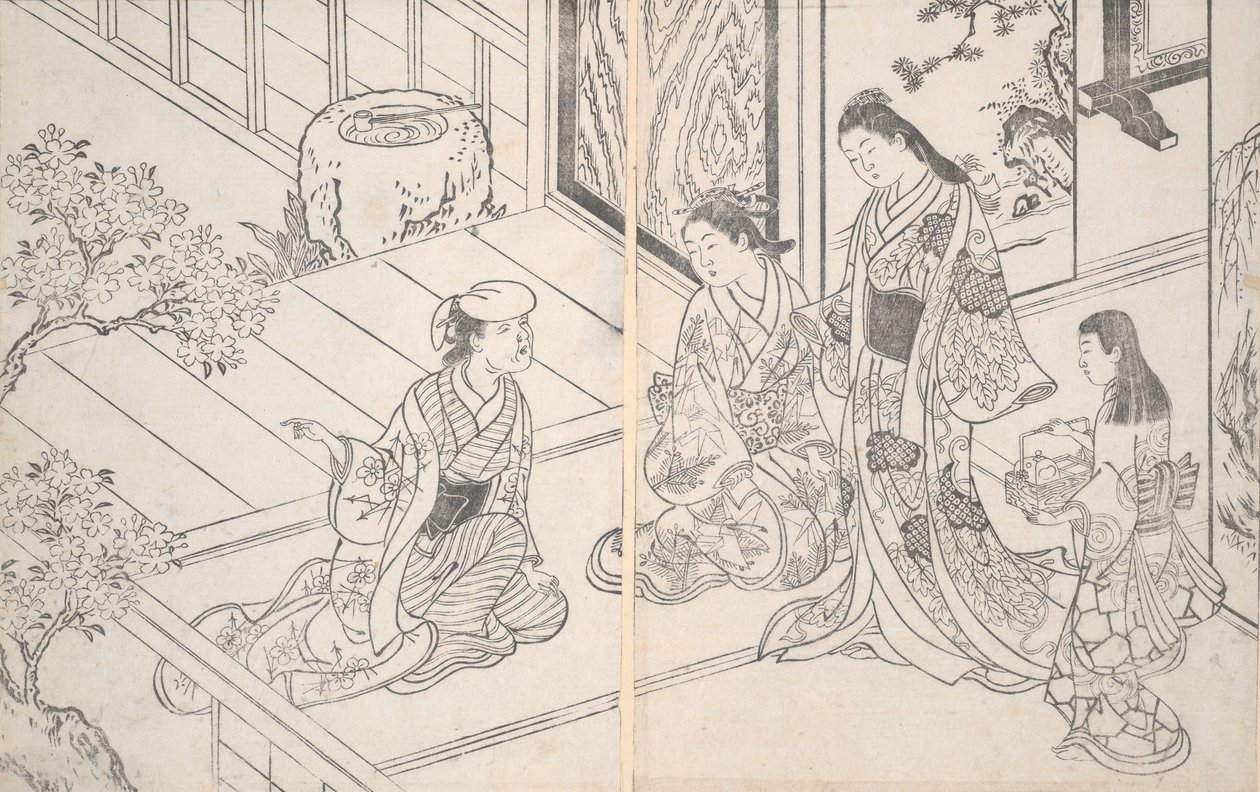 En inhemsk scen av Nishikawa Sukenobu