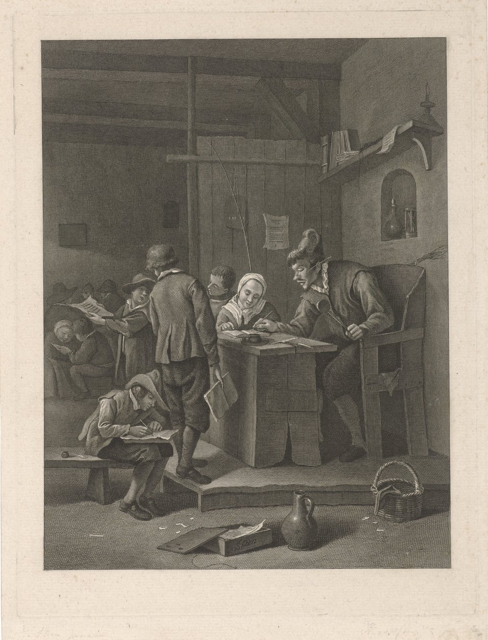 Skolrum med lärare och barn av Noach van der Meer (II)