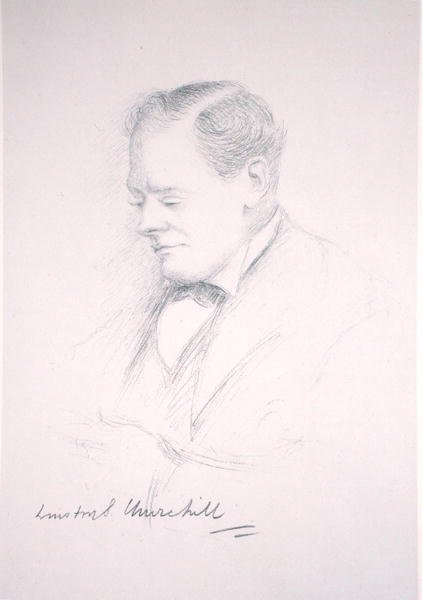 Porträtt av Winston Churchill av Noel Dorville