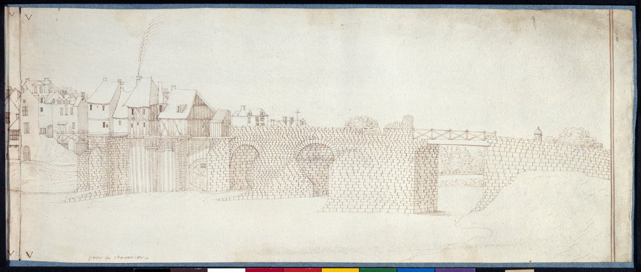 Panorama of Charenton (penna och bläck på papper) av Noel Gasselin