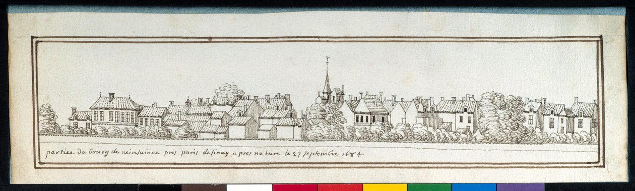 En del av kommunen Vincennes (penna och bläck på papper) av Noel Gasselin